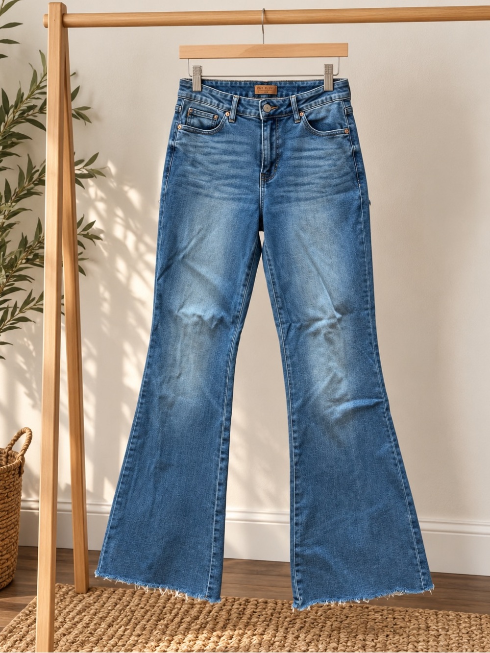 Judy Blue Mid Blue High-Rise Flare Jeans